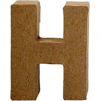 Letra H en papel maché - Pequeña - 10 cm - 1 pieza