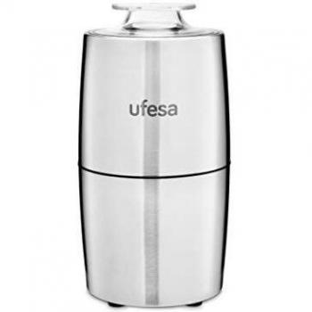 Ufesa MC0470 Molinillo de Café, 200W, 70gr de Capacidad, Cuchillas y Recipiente en Acero Inoxidable, Tapa Transparente