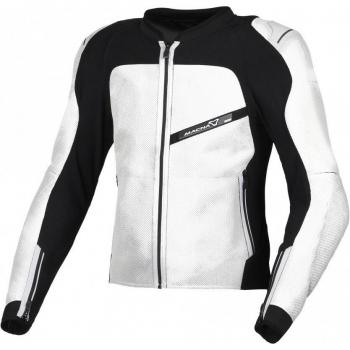 Macna Chaqueta de Moto Korus Gris - Chaqueta protectora, color gris y negro, talla L