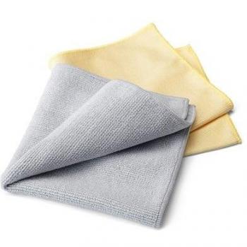 Brabantia 104862 - Juego de 2 paños de la limpieza para acero, color gris y amarillo