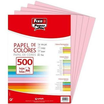 Fixo Hojas 80 g, Paper, Rosa Claro, A4, 500