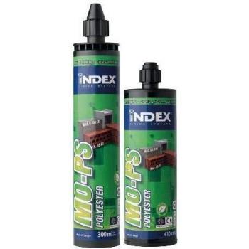 Index MO-PS+ [MOPS300] Fijaciones químicas. Polyester plus sin estireno con testigo de manipulado. Homologado ete opt.7. - 300 ml + 2 canulas de aplicación, Gris
