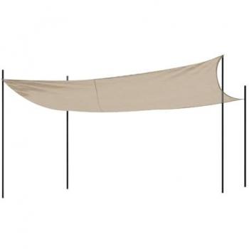 Toldo de Vela Rectangular Repelente al Agua 3x2 m con Cuerdas y Anillas, Ideal para Terraza y Jardín - Beige