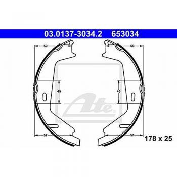 Zapata de freno de mano ATE 03.0137-3034.2 para Volvo XC90