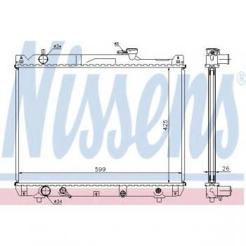 Radiador de refrigeración del motor Nissens 64194A