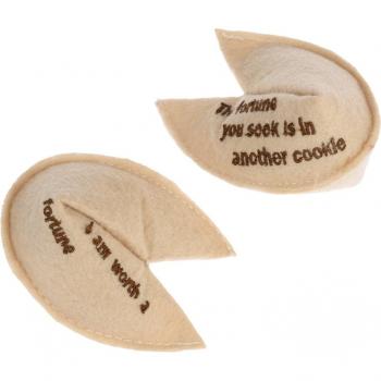 TIAKI Almohadas en forma de galleta de la fortuna con hierba gatera - Conjunto de 2
