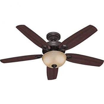 Hunter 132 cm | 52” Ventilador de Techo Builder Deluxe Nuevo Bronce con Kit de Luz y Cadena, 50572