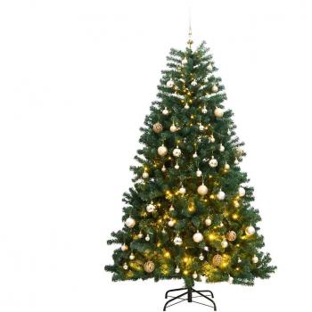 150 cm Artificial Hinged Christmas Tree with 150 LEDs and Ornaments