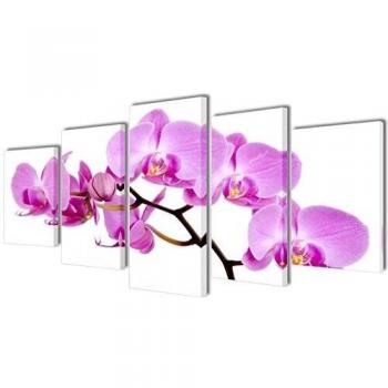 vidaXL Set Decorativo de lienzos para la Pared Modelo orquídea, 100 x 50 cm