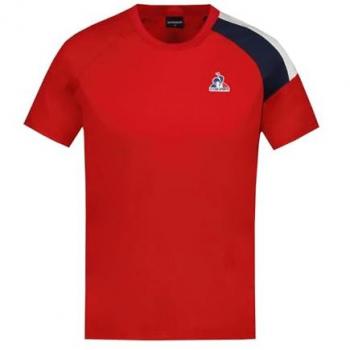 Le Coq Sportif Camiseta de Manga Corta TRI Nº4 para Hombre, Color Rojo, Talla M