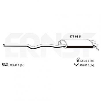 Silenciador trasero ERNST 177085 para Volkswagen Transporter 5 Bus