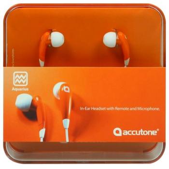 Accutone Aquarius Dentro de oído Binaural Alámbrico Naranja, Blanco - Auriculares