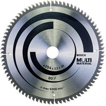 Bosch 2 608 640 450 - Hoja de sierra circular Multi Material - 254 x 30 x 3,2 mm, 80