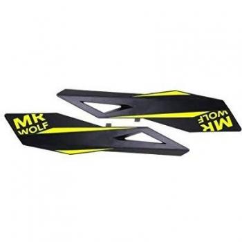MrWolf Par de paramanos MTB Recchie negro/amarillo fluorescente