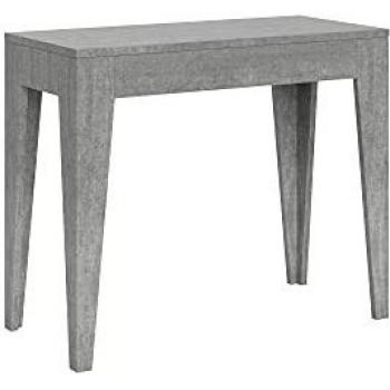Consola extensible 90x42/198 cm efecto madera gris cemento Isolde Small Concrete