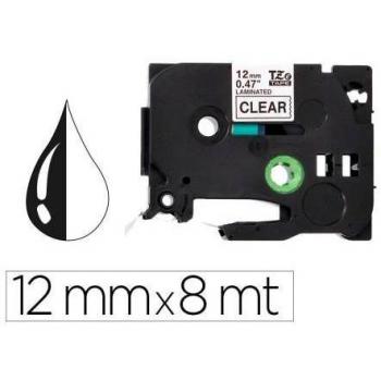 Cinta Q-Connect TZe-131 Transparente-Negro 12mm x 8m