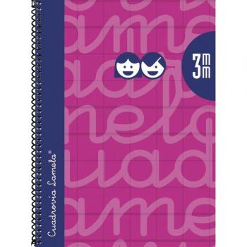 Cuaderno Espiral 4º 80H 90G 3MM Fucsia Cuadrovía Extradura