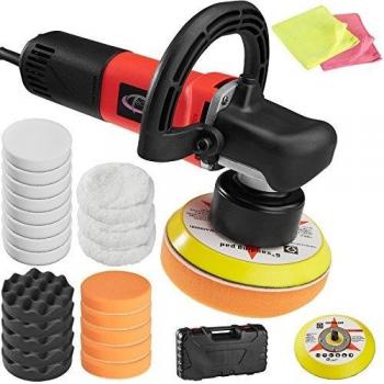 TecTake Máquina de pulir excéntrico pulidora limpieza + XXL accesorios 15 set