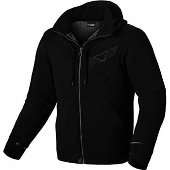 Macna Chaqueta de Moto District con capucha, textil, color negro, talla 4XL