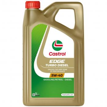 Castrol Edge 5W40 Titanium FST TD 5L Aceite de motor sintético, viscosidad 5W-40, tecnología Titanium FST, capacidad de 5 litros
