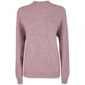 YES ZEE Pink Acrylic Turtleneck Sweater - Size M, Embroidered Crew Neck