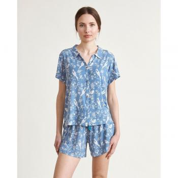 Pijama de mujer de punto con estampado de pájaros