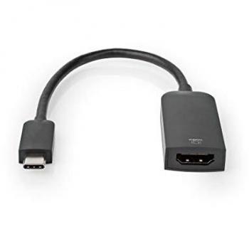 Adaptador USB-C a HDMI 4K@60Hz, 20 cm, Negro