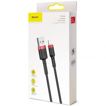 Baseus CALKLF-R91 Cable de Conector Lightning 3 m Rojo, Negro