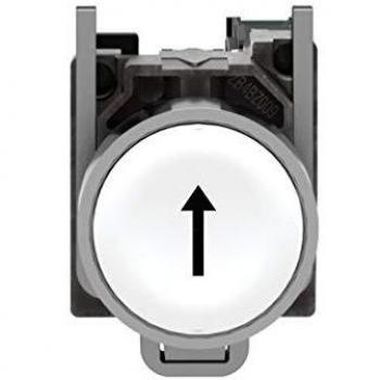 Schneider Electric Harmony XB4 White SPST Push Button with Spring Return and Flat Touch Surface