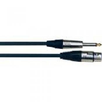 Yellow 10m Microphone Cable - M10J S, 6mm Stereo Jack Male to XLR Female