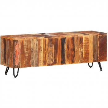 Mueble de TV de madera maciza reciclada 110x30x40 cm Multicolor