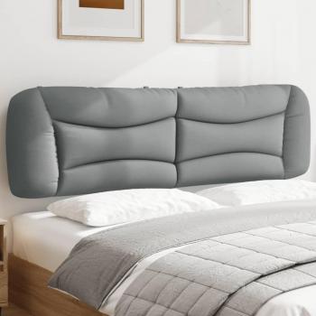 Cojín de tela de cabecera acolchado gris claro 180 cm