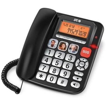 Teléfono Fijo para Mayores SPC Comfort Volume Pro con Teclas Grandes, Pantalla Iluminada, Sonido Amplificado y Timbre Alto