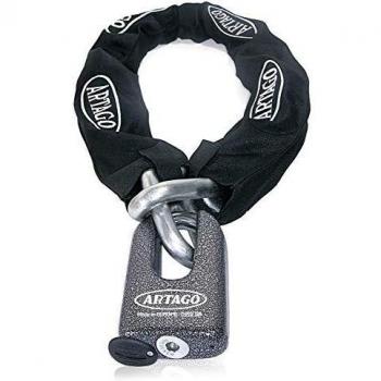 Artago 69T120 Cadena Antirrobo Moto Doble Función, Máxima Seguridad Bunker Selection, Homologado CLASSE Sra y Sold Secure Gold, ø15, 120 cm