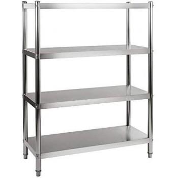 Estantería de acero inoxidable - 120 cm con 4 estantes