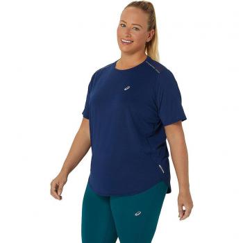ASICS Road Camiseta De Running Mujeres - Azul Oscuro, Camiseta de manga corta, diseñada para running, ligera y transpirable, con tecnología que absorbe la humedad, costuras planas para mayor comodidad, ajuste regular y detalles