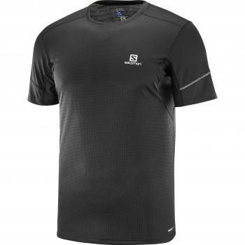 Salomon Agile Camiseta de Manga Corta, Hombre, Negro, XS