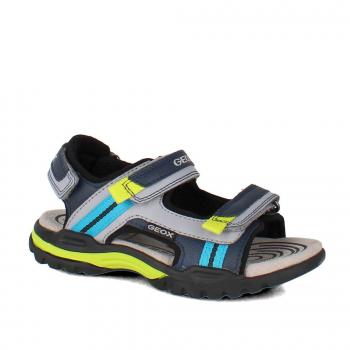Sandalias de Niño GEOX J250RA 01554 J BOREALIS C0661 NAVY-GREY con características: diseño en color navy y gris, material transpirable, suela antideslizante, plantilla acolchada