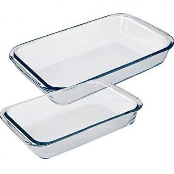 ORYX 5024140 Set 2 Fuentes Horno Cristal Borosilicato Rectangulares 1 y 1.6 L. Ideal Meclas, Ensaladas, Postres, Cocina, Resposteria.No BPA, 18 litros, 0, Color