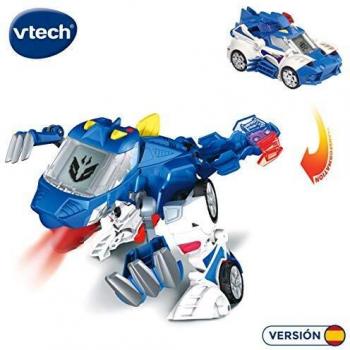 VTech- Switch & Go Dinos Juguete Patrulla, El Tericinosaurio Coche de Policía, Multicolor