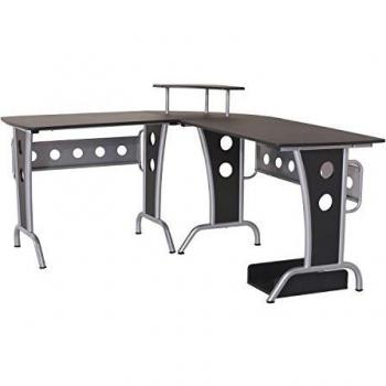 HOMCOM 2454140031 mesa de ordenador madera negro 165x145x86cm