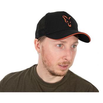 Gorra Fox Trucker Negra Naranja de red