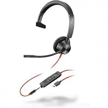 Auriculares Alámbricos Poly Blackwire 3315 USB-C MS Monaural para Oficina y Centro de Llamadas