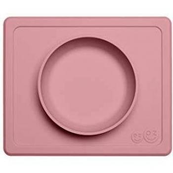 EZPZ Mini Bowl 12 meses +. Bol 100% de silicona con mantel individual incorporado para bebés y niños pequeños. Rosa pálido