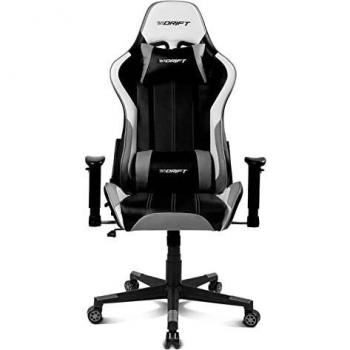 Drift DR175 Gaming Chair - Grey, Includes Lumbar and Cervical Cushions, 2D Adjustable Armrests