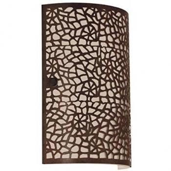 Aplique de pared Eglo Almera acero marrón con vidrio, E14, interior, IP20