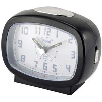 Reloj Despertador SAMI Redondeado - Tamaño Mediano - Luz LED Azul