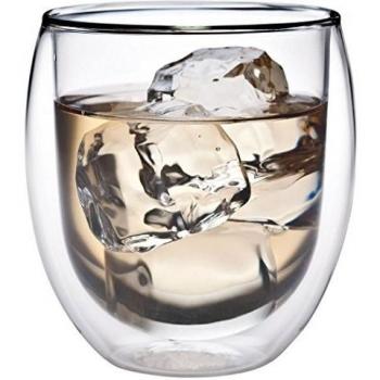 Action: 320 ml Double-Walled Thermoglass with Floating Effect / Glass Tea, Coffee, Latte for cappuccino, tea, iced tea, carbonated drinks, Desserts or cream suitable 30R by Feelino