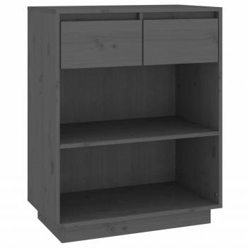 Consola de madera maciza de pino gris 60x34x75 cm
