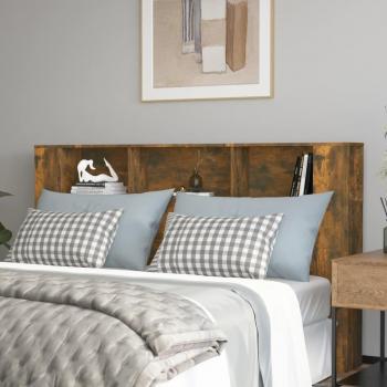 Cabecero con compartimentos Smoke Oak 180x18,5x104,5 cm